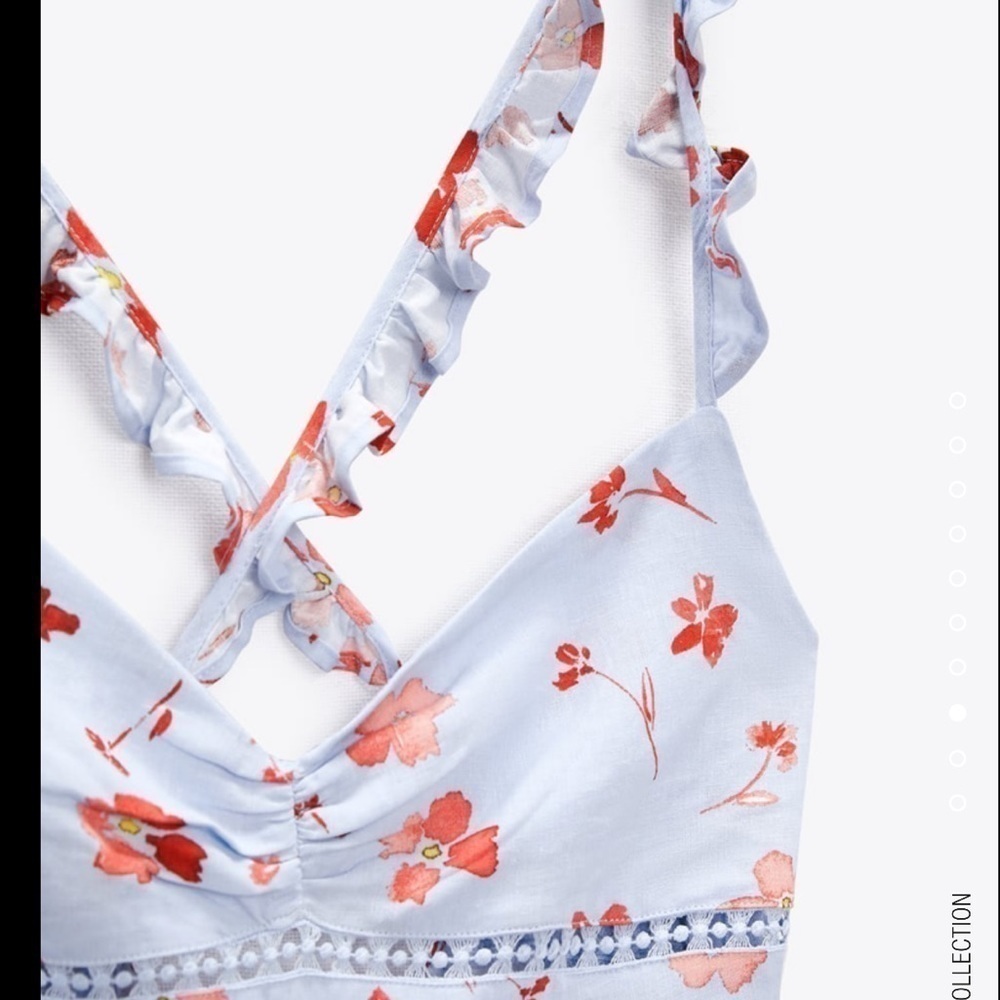 Zara Printed Linen Blend Dress - Picture 7 of 15